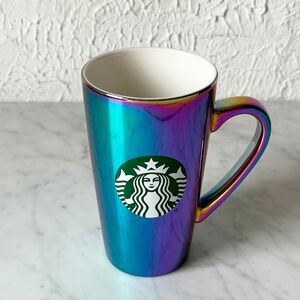 Starbucks 2022 Tall Holographic Iridescent Mug Green Mermaid Logo Coffee Cup